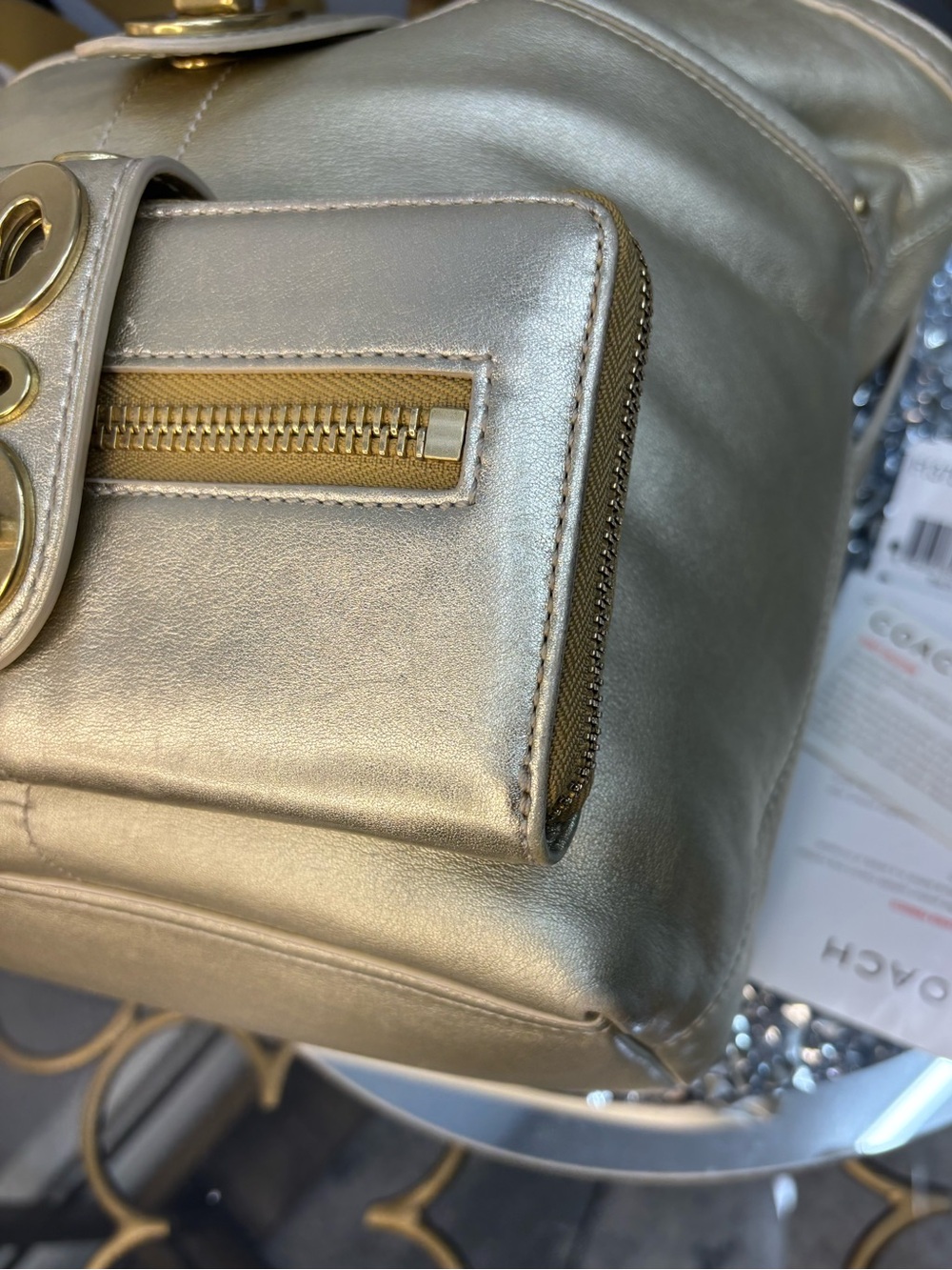 Coach 2009 Lily Legacy Metallic Gold Shoulder Bag w/matching wallet NWOT - Picture 13 of 17